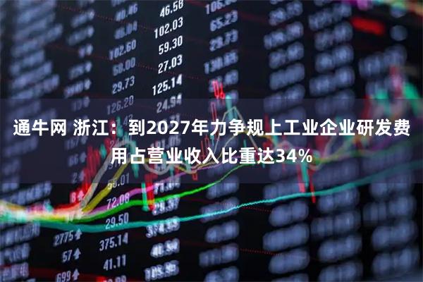 通牛网 浙江：到2027年力争规上工业企业研发费用占营业收入比重达34%